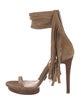 Michael Kors Suede Fringe Trim Accent Sandals