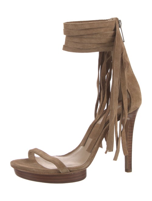 Michael Kors Suede Fringe Trim Accent Sandals