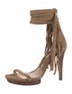 Michael Kors Suede Fringe Trim Accent Sandals