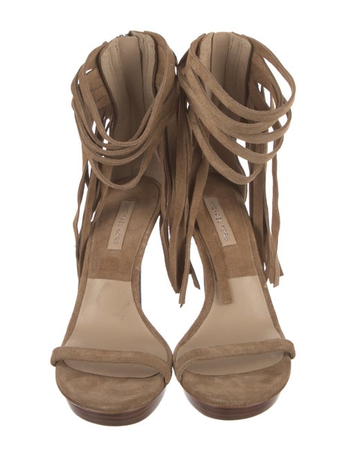 Michael Kors Suede Fringe Trim Accent Sandals