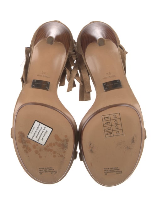 Michael Kors Suede Fringe Trim Accent Sandals