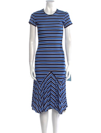 Michael Kors Striped Midi Length Dress