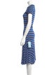 Michael Kors Striped Midi Length Dress