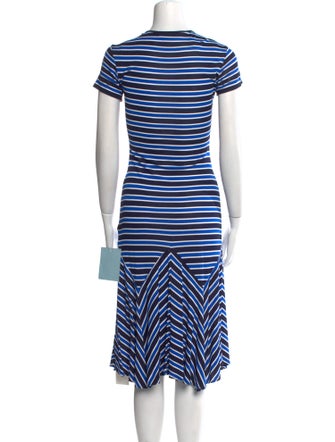 Michael Kors Striped Midi Length Dress