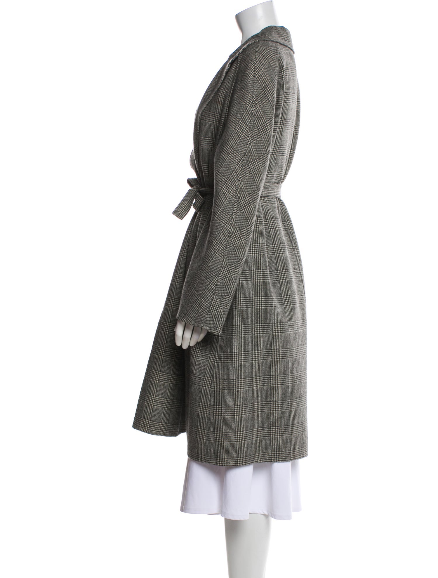 Michael Kors Plaid Print Trench Coat