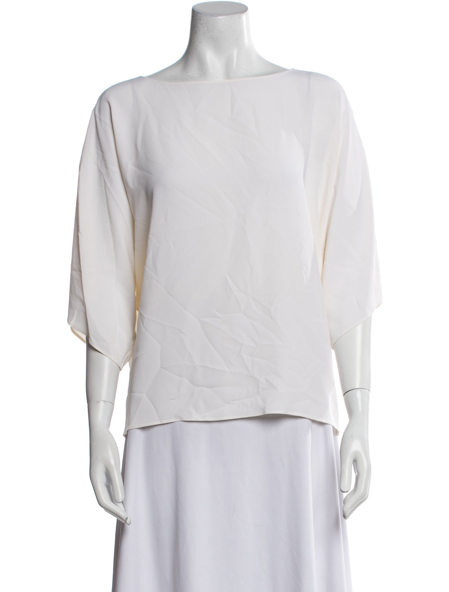 Michael Kors Bateau Neckline Three-Quarter Sleeve Blouse