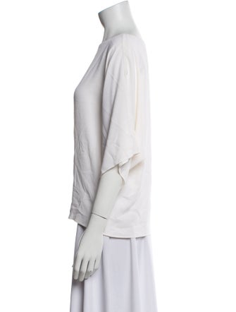 Michael Kors Bateau Neckline Three-Quarter Sleeve Blouse