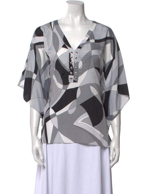 Michael Michael Kors Printed V-Neck Blouse