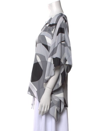 Michael Michael Kors Printed V-Neck Blouse