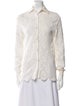 Michael Kors Lace Pattern Long Sleeve Button-Up Top
