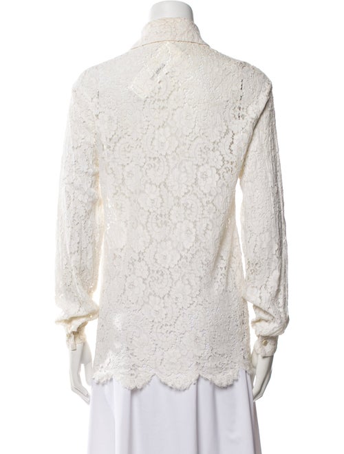 Michael Kors Lace Pattern Long Sleeve Button-Up Top