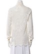 Michael Kors Lace Pattern Long Sleeve Button-Up Top