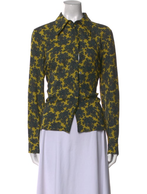 Michael Kors Silk Paisley Print Button-Up Top