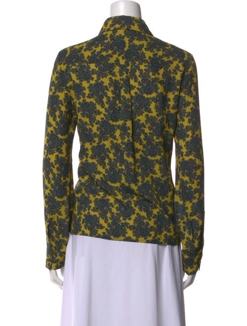 Michael Kors Silk Paisley Print Button-Up Top