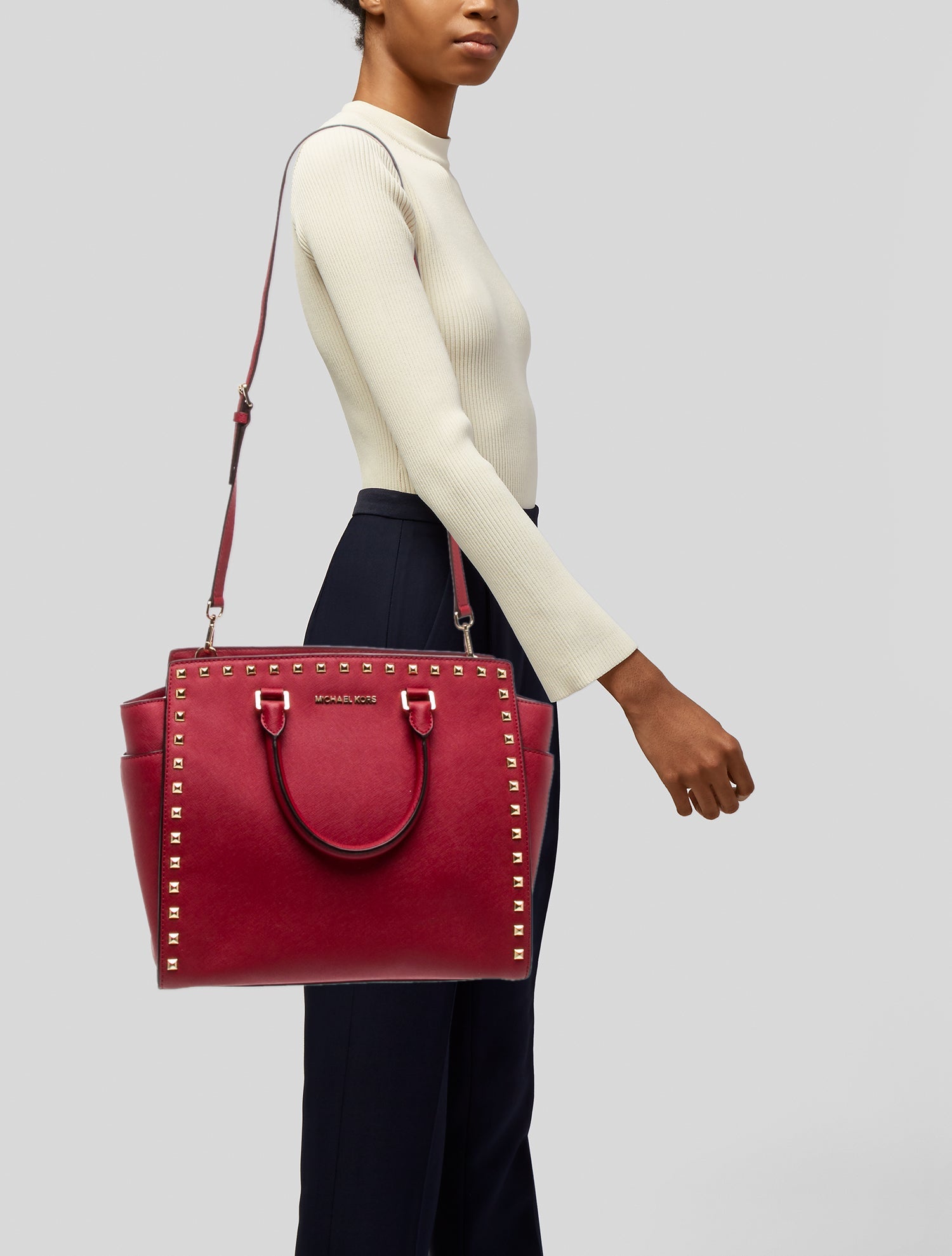 Michael Michael Kors Saffiano Leather Top Handle Bag