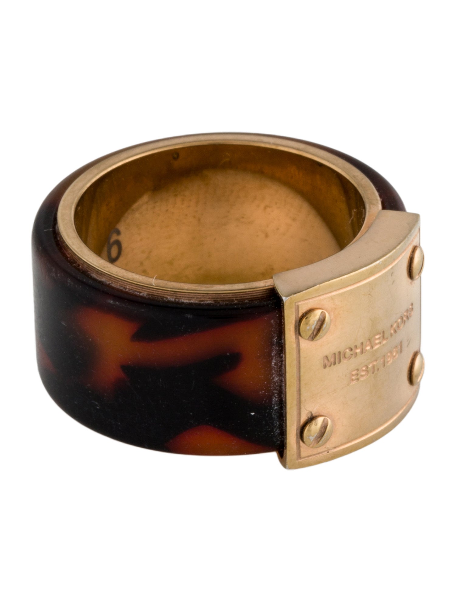 Michael Kors Resin Logo Band Ring