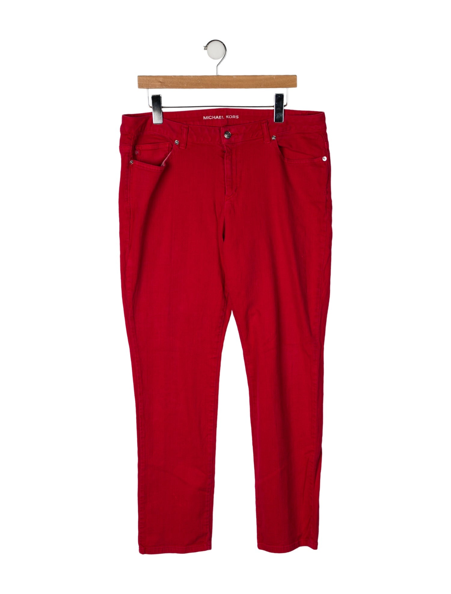 Michael Kors Mid-Rise Straight Leg Jeans