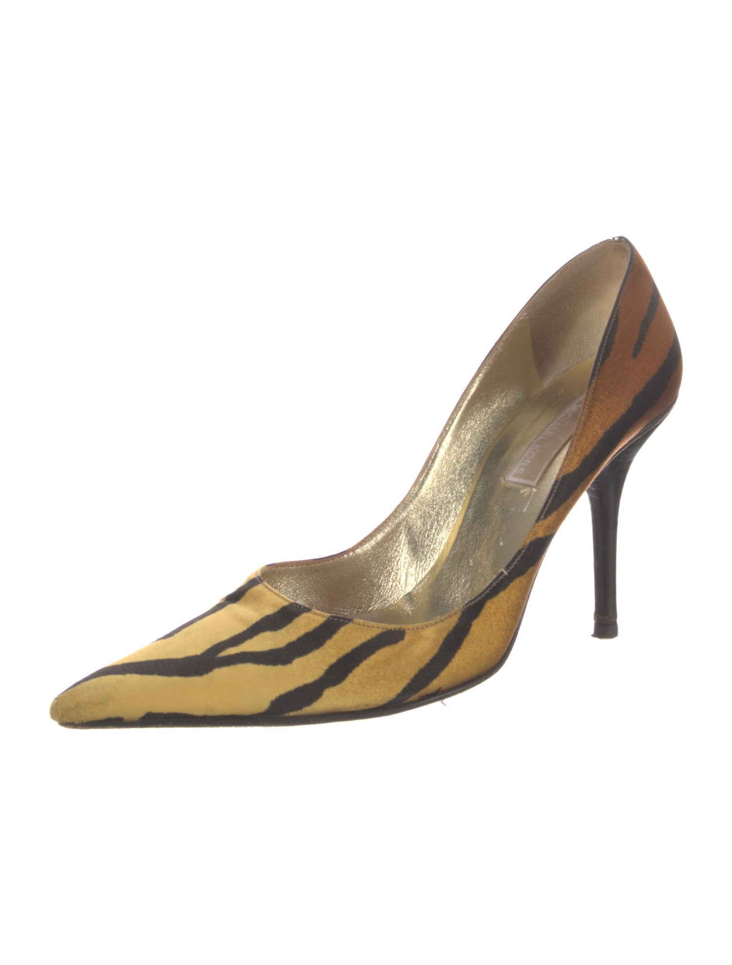 Michael Kors Satin Animal Print D'Orsay Pumps
