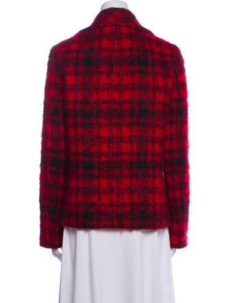 Michael Kors Mohair Plaid Print Blazer