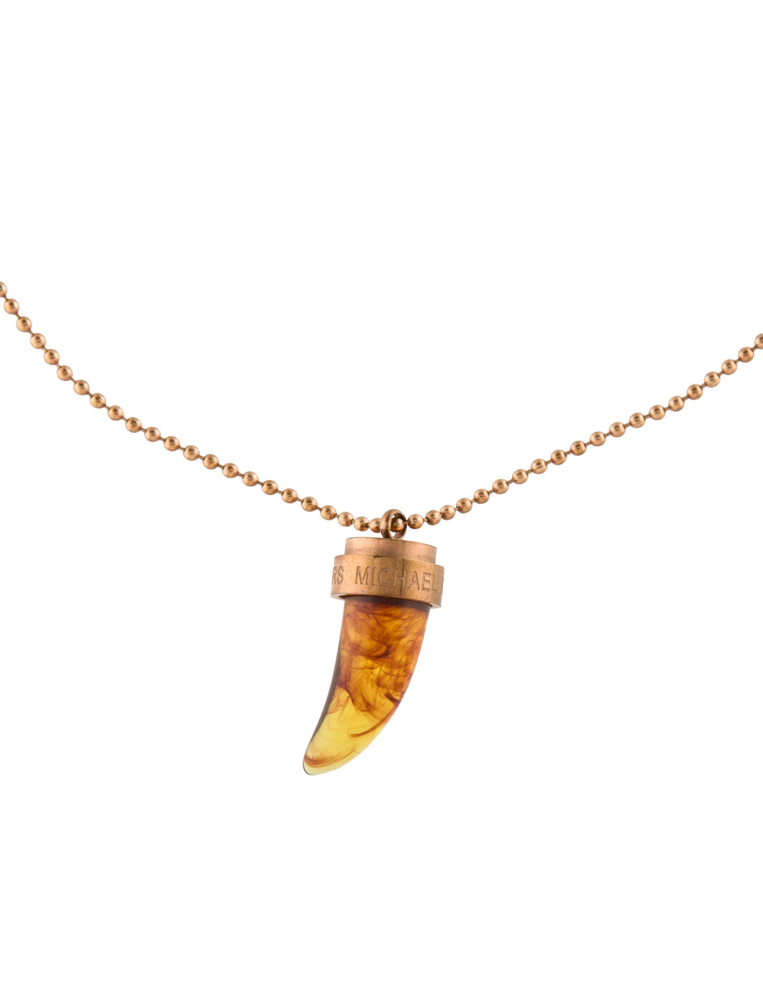 Michael Kors Resin Fang Pendant Necklace