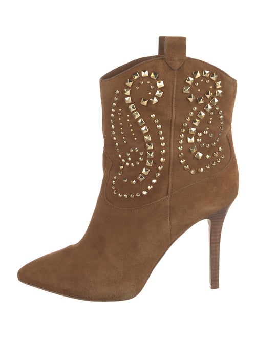 Michael Kors Suede Studded Accents Western Boots