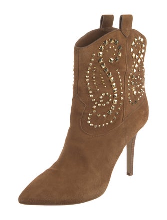 Michael Kors Suede Studded Accents Western Boots