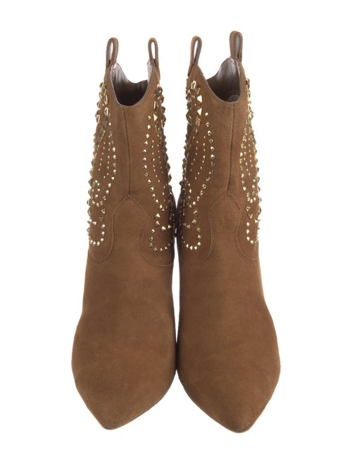 Michael Kors Suede Studded Accents Western Boots