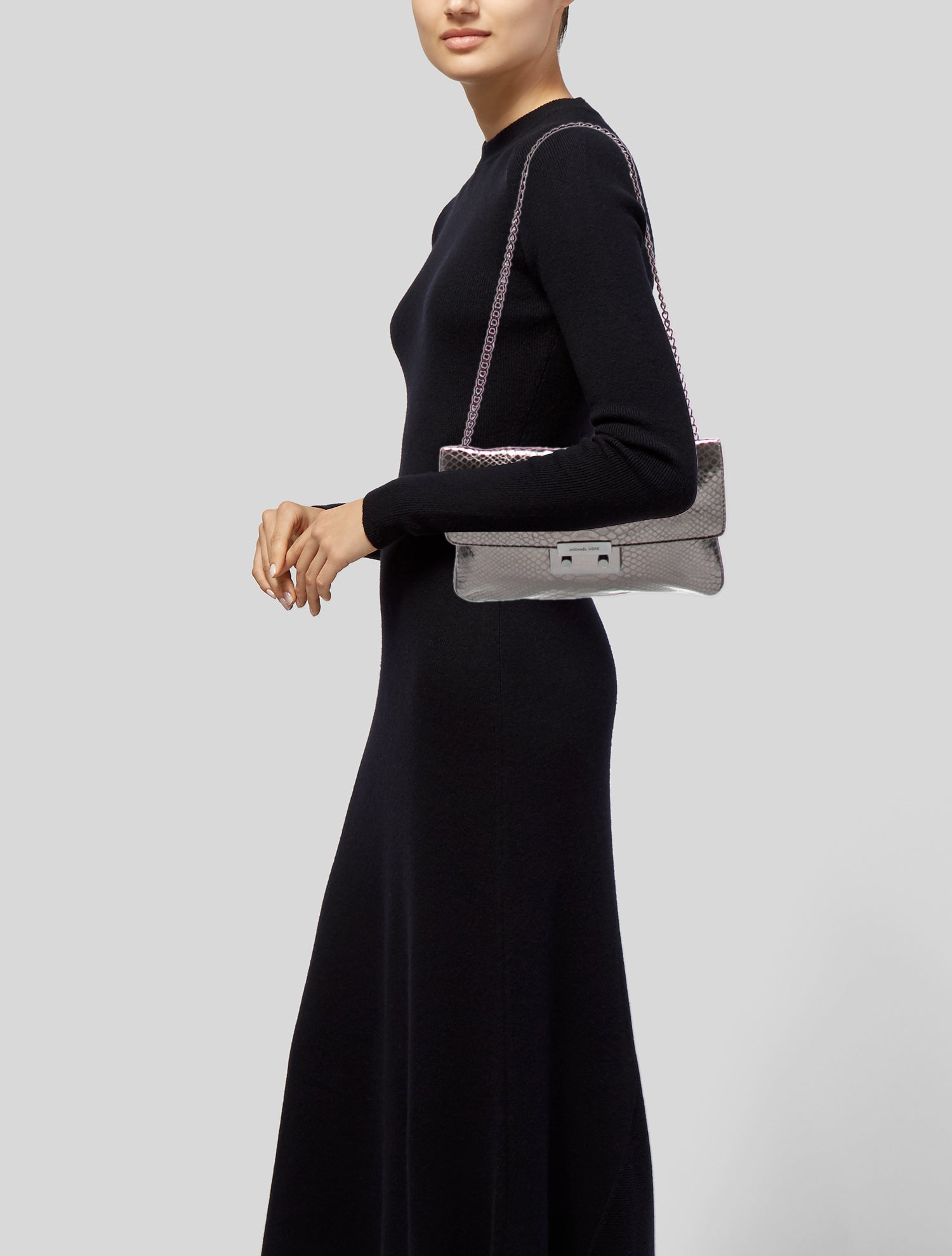 Michael Kors Embossed Leather Shoulder Bag