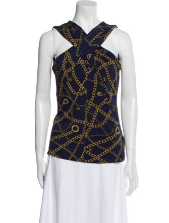 Michael Kors Printed V-Neck Blouse