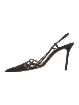 Michael Kors Satin Sequin Embellishments Slingback Pumps