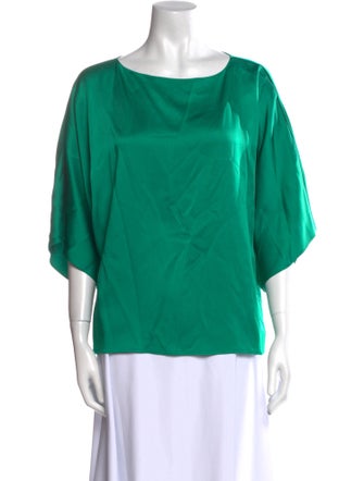 Michael Kors Bateau Neckline Three-Quarter Sleeve Blouse