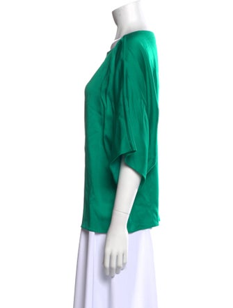 Michael Kors Bateau Neckline Three-Quarter Sleeve Blouse