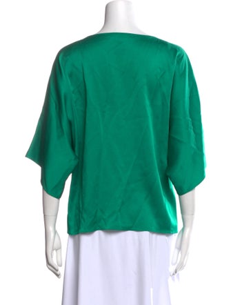 Michael Kors Bateau Neckline Three-Quarter Sleeve Blouse