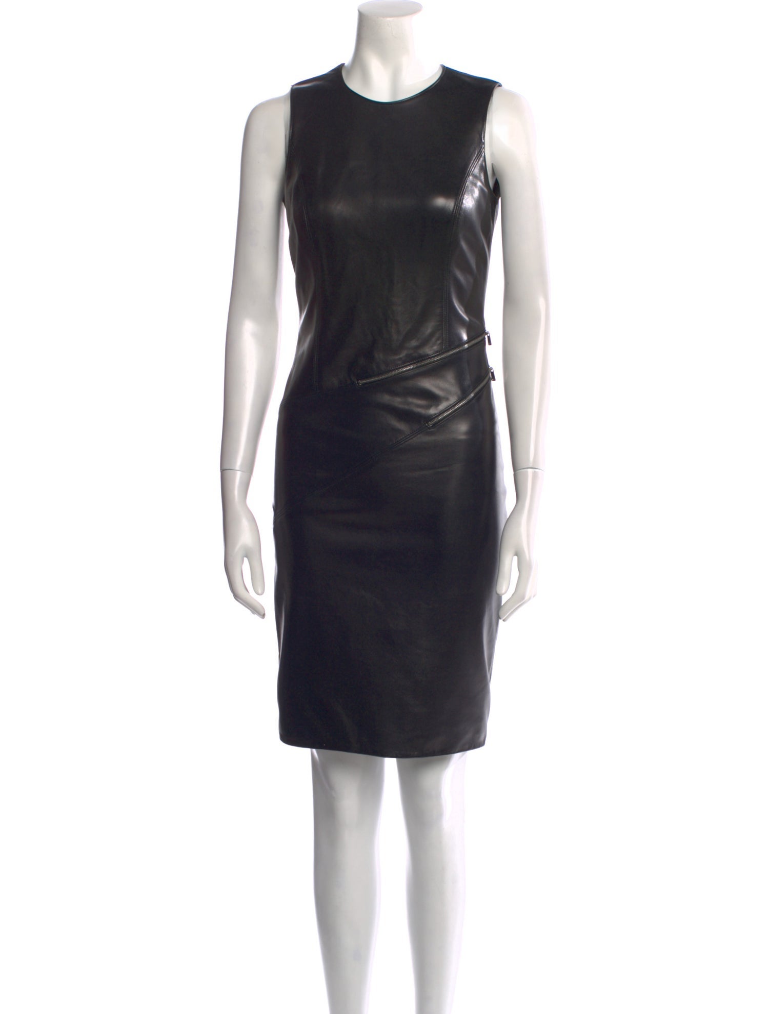 Michael Kors Leather Knee-Length Dress