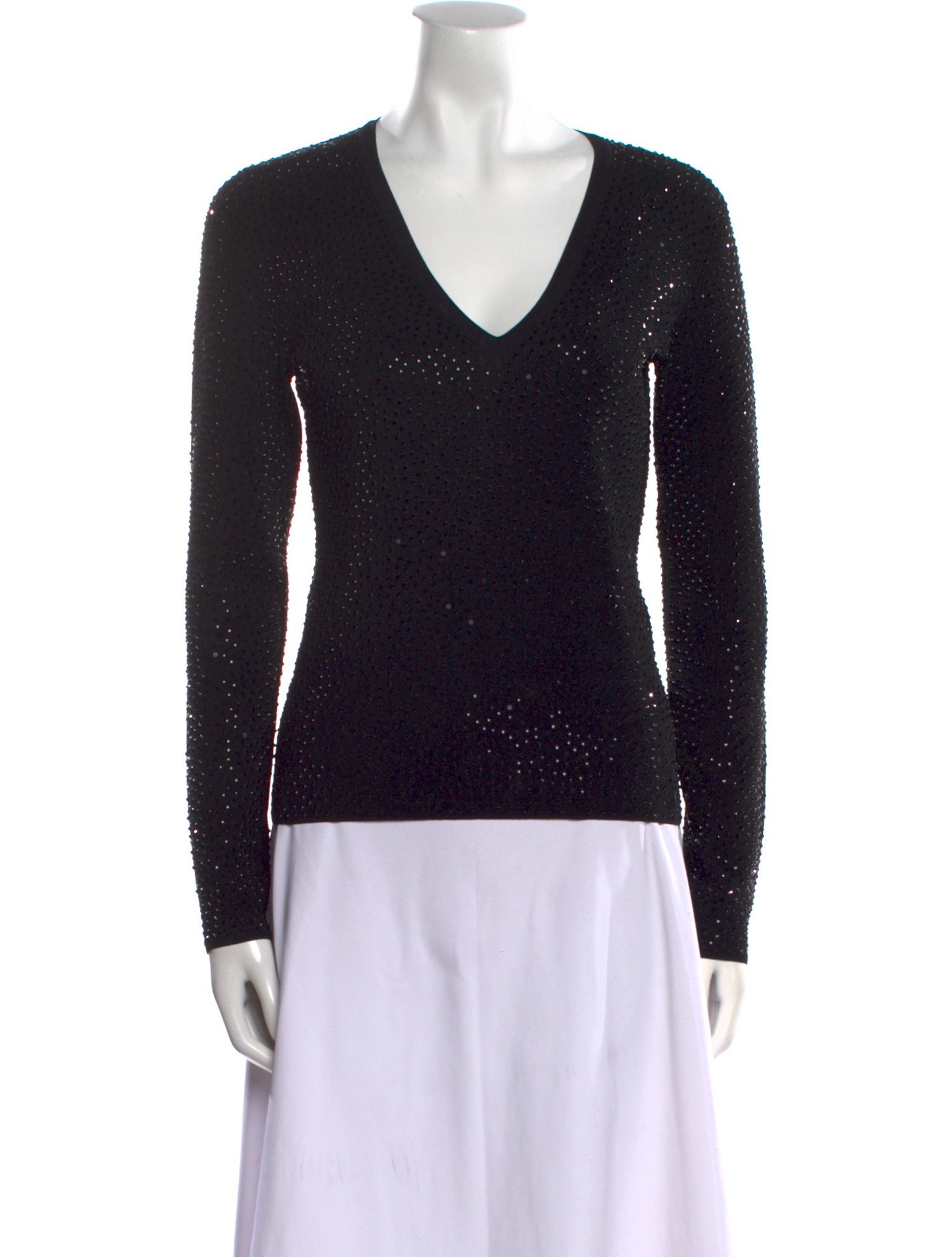 Michael Kors V-Neck Long Sleeve Top