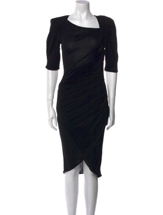 Michael Kors Bateau Neckline Midi Length Dress