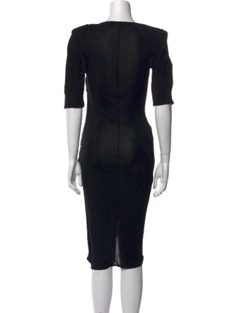 Michael Kors Bateau Neckline Midi Length Dress