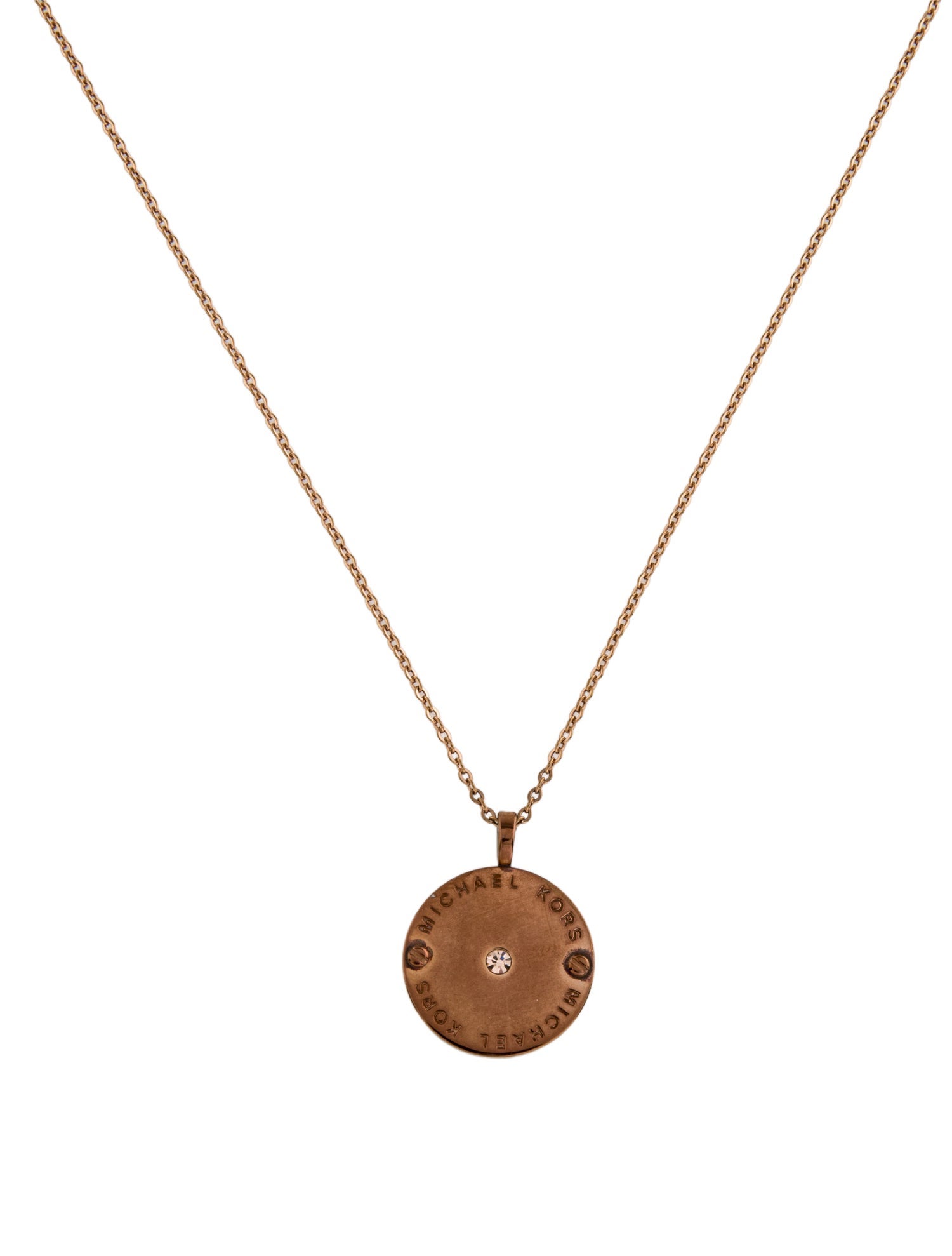 Michael Kors Crystal Disc Pendant Necklace