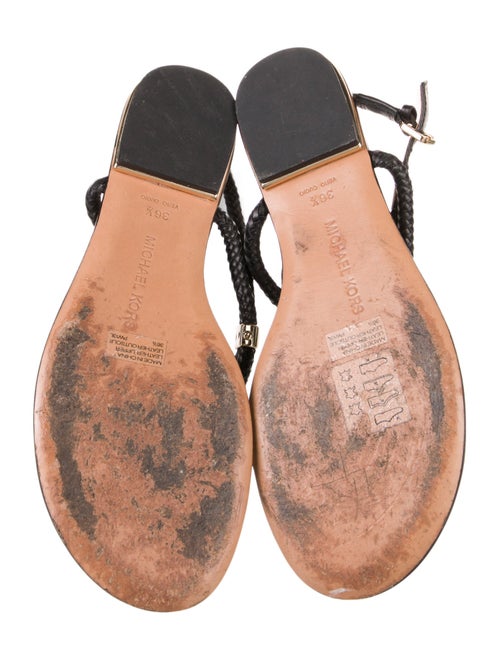 Michael Kors Leather T-Strap Sandals