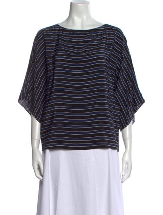 Michael Kors Striped Bateau Neckline Top