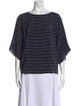 Michael Kors Striped Bateau Neckline Top
