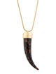 Michael Kors Resin Tortoise- Print Horn Pendant Necklace