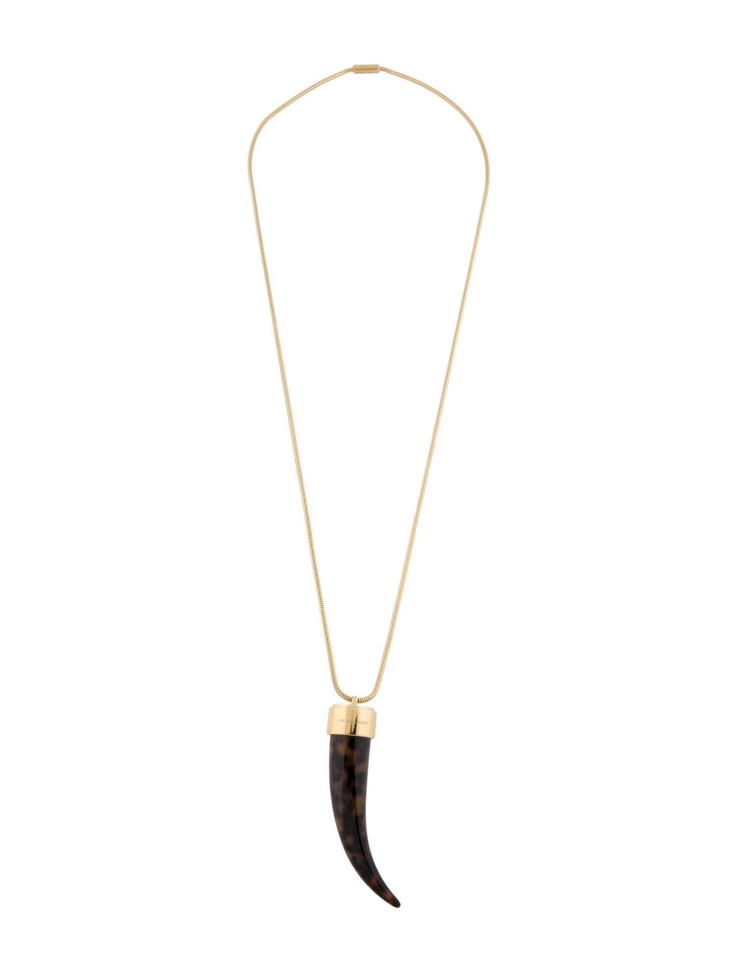 Michael Kors Resin Tortoise- Print Horn Pendant Necklace