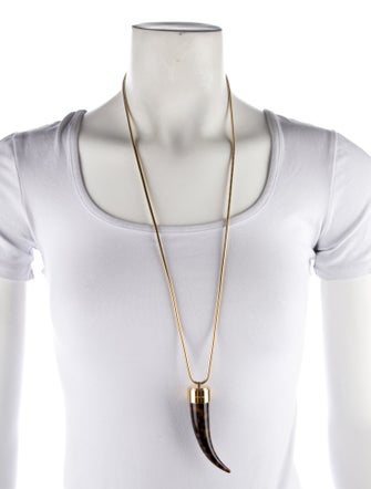 Michael Kors Resin Tortoise- Print Horn Pendant Necklace