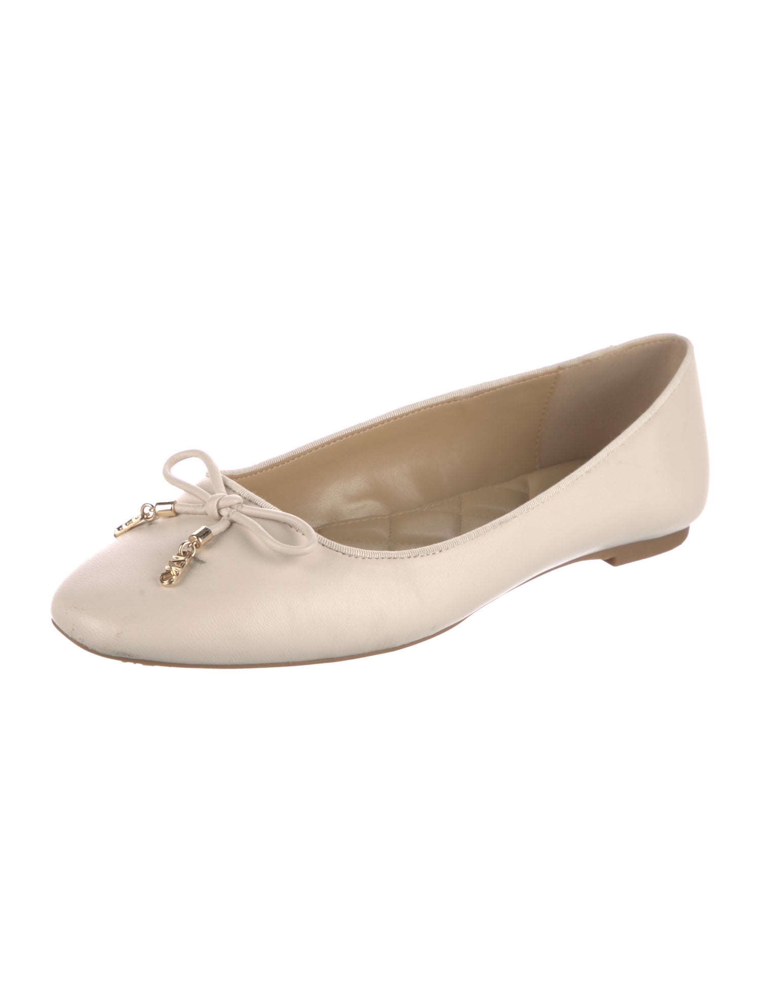 Michael Kors Interlocking CC Logo Leather Ballet Flats