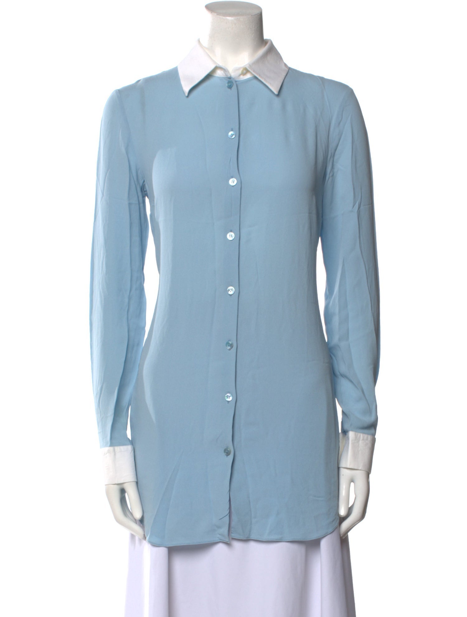 Michael Kors Silk Long Sleeve Button-Up Top