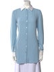 Michael Kors Silk Long Sleeve Button-Up Top