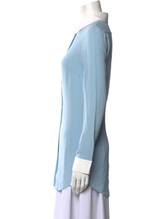 Michael Kors Silk Long Sleeve Button-Up Top