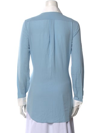 Michael Kors Silk Long Sleeve Button-Up Top