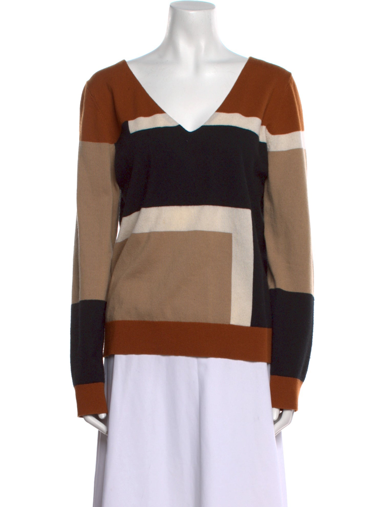 Michael Kors Striped V-Neck Sweater